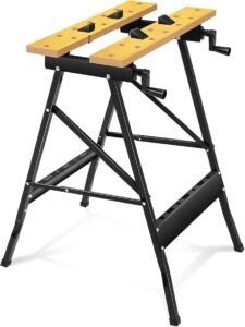 folding clamping workbench with movable pegs